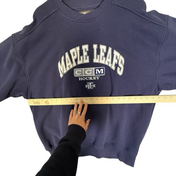 NHL Toronto Maple Leafs Blue Sweatshirt Heavyweight Crewneck Spell out Hockey - Picture 7 of 10